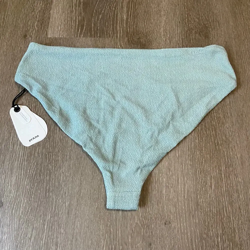 Prana Lahari Scrunch High Rise Swim Bottom Women's XL Saltwater Textured Cheeky